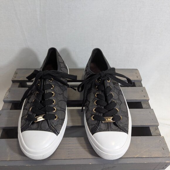 NWOB Coach Signature Logo Black/Gray Tennis Shoes Size 7.5 - Picture 5 of 15